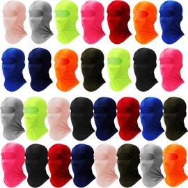 30 Pcs Balaclava Ski Face Mask Full Face Cover Mask UV Protection Cooling Neck Gaiter Summer Winter for Men Women Outdoor (Fresh Colors, Classic Style)