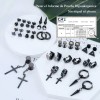 15 Pares Aretes Hombre Piercing Pendientes Acero Inoxidable