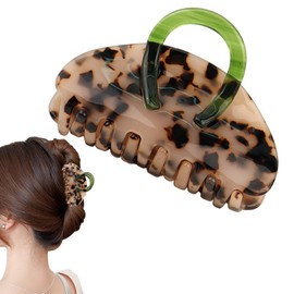 Wenlly handbag shape hair claw, 3 Inch cellulose acetate hair jaw clip, non-slip hair barrette hair accessory, 1 piece, light leopard