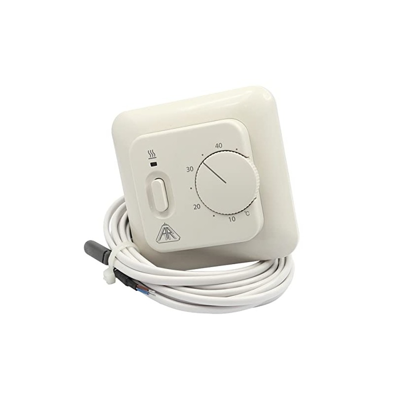 WITTKOWARE Underfloor Heating Thermostat with Rotary Control and Switch, for