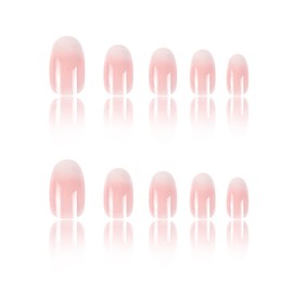 KGDUYC 24 Pieces Soft Gel Nail Tips, Ombre Pink Press-On Nails, Short, Medium, Square, for Sticking Nails, White and Pink, Artificial Nails for French Manicure