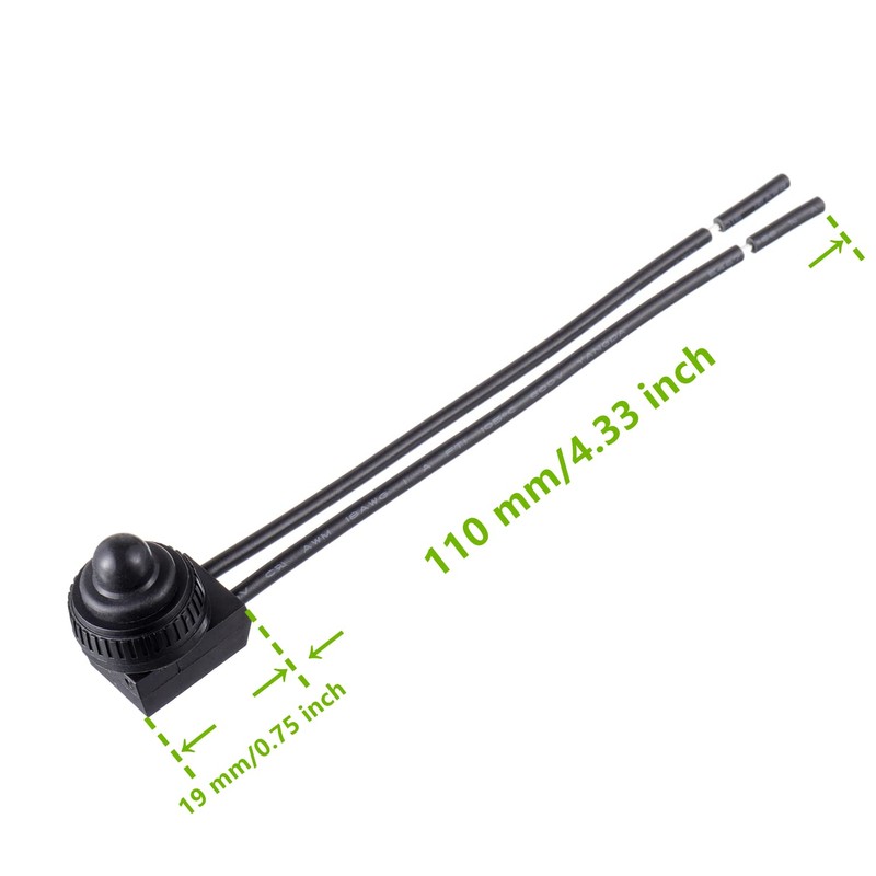 EPLZON KP-107 Waterproof Push Button Switch 12V ON/Off SPST Switch