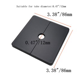 Tsnamay 2 Pcs Wall Split Flange, ABS Square Self-Adhesive Escutcheon Plate Buckles Design for 0.47"/12mm Diameter Pipe