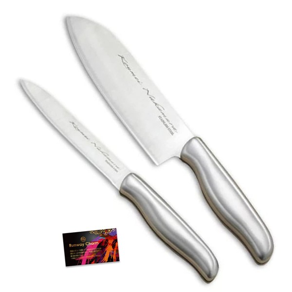 rcks1 Chef's Supervision Knife, Petty Knife, 2-Piece Set, Santoku Knife, All-Purpose Knife, Stainless Steel, Long Lasting, Sashimi, Vegetables, Fruits, Vegetables, Kitchenware, Gift, Housewife, Living