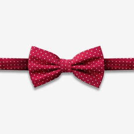 GoTie Men's Dotted Bowtie - Bow Ties Ready to Wear - Pretied Adjustable Ties for Short or Tall Men - Crimson Dotted
