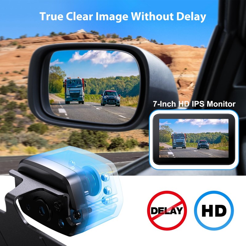 ZEROXCLUB Wired Backup Camera Kit with 7" Monitor, HD 1080P