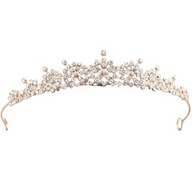 Wedding Bridal Crystal Tiara, Diamond Crown, Crystal Crown Tiara, Girls, Women, Rhinestone Crown, Girls Tiara, Wedding Princess Crown for Birthday, Wedding, Pageant, Prom, Party, Alloy material,