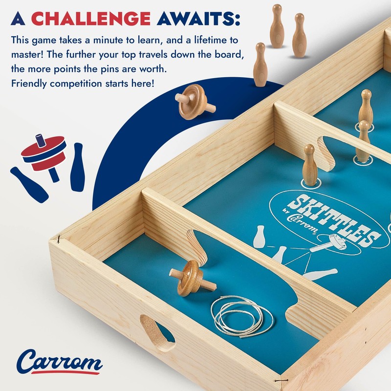 Carrom Skittles Game – Large Board Games for Adults &