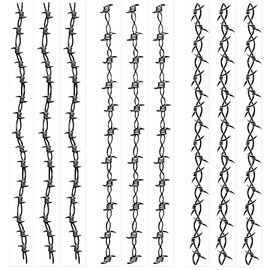 9-Sheet Barbed Wire Temporary Tattoos, Large Edgy Armbands Designs Tattoo Stickers for Men & Women - Waterproof Fake Tattoos for Concerts & Halloween