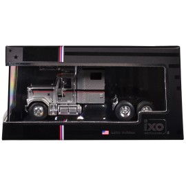 IXO Models 1/64 Diecast Model DCD 1980 for GMC General Truck Tractor Silver Metallic with Black and Red Stripes