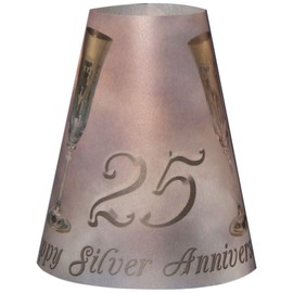 Royal Designs Vellum Tea Light Paper Wine Glass Lampshade, Silver Anniversary, Set of 20 (TLS-1007A-20)