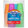 Hefty Hefty Party On Disposable Plastic Cups, Assorted, 16 Ounce