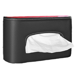 Vastsea Sun Visor Tissue Holder for Cars, Car Tissue Holder, PU Leather Car Tissue Box, for Car Sun Visor, Car Back Seat Car Accessories (Black Red)