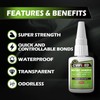 Medium Super Glue Liquid, All Purpose CA Glue with Anti-Clog