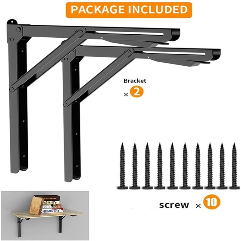 TORACK 24" Folding Shelf Brackets Heavy Duty Shelf Bracket Wall