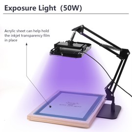 Caydo 54 Pieces Screen Printing Kit with 50W LED UV Exposure Screen Printing Light, 6 Color Screen Printing Ink, Screen Printing Photo Emulsion, Emulsion Scoop Coater, Instructions