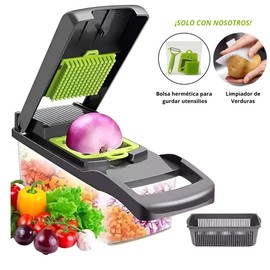 18 in 1 Vegetable Chopper, Multifunctional Vegetable Chopper with Interchangeable Blades, Manual Vegetable Cutter for Kitchen, Mandoline for Fast and Effective Cuts