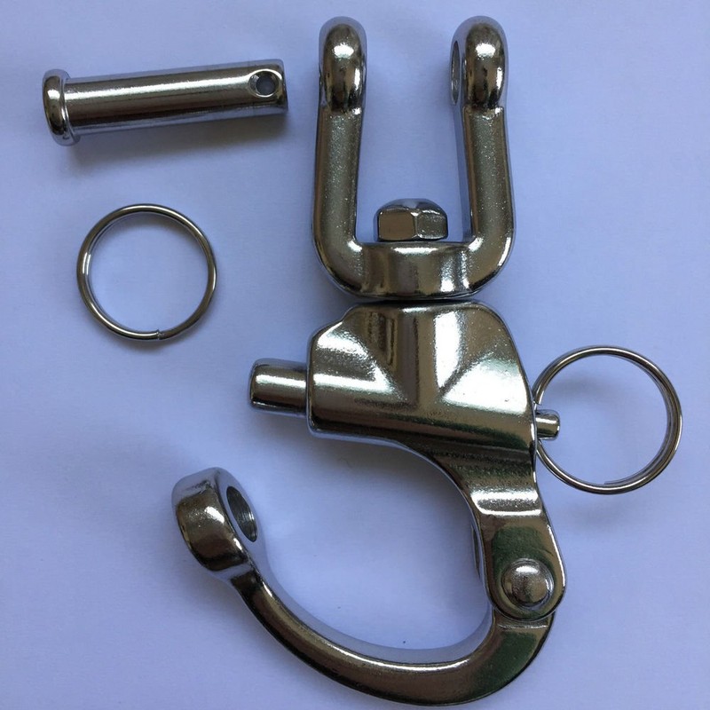Jaw Swivel Eye Shackle Marine Grade Stainless Steel 316,Silver Tone