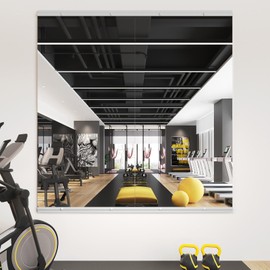 STAWDY Home Gym Mirror,48X24 Inch -2PCS Large Frameless Full Body Wall Mirror Length Tempered Glass Wall-Mounted Mirror for Gym,Yoga,Bedroom,Bathroom,Exercise Room