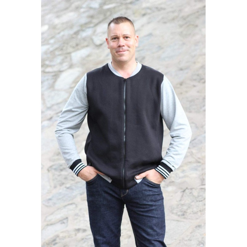 Fadenkäfer Paper Pattern College Jacket Men, White