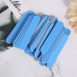 ZJchao 100pcs Lima de Uñas de Doble Cara, Papel de Lija Viruta de Madera Lima de Uñas Pulido de Uñas Tampón de Uñas Lijado Pulido Herramienta de Manicura de Tira (Azul)