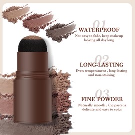 Eyebrow Stencil Set, Eyebrow Tattoo Waterproof Reusable Eyebrow Stamp and Eyebrow Stencil Set for Women, Easy to Use Eyebrow Powder Kit, Light Brown