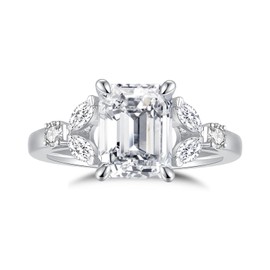 AmoreNel Moissanite Engagement Rings for Women 3CT 5 Stones Moissanite Rings Wedding Promise Ring for Women(6.5)