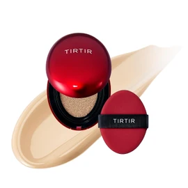 Base de cojín TIRTIR Mask Fit Red | Larga duración, ligera, cobertura para construir, acabado semimate, base de cojín coreana (#21W marfil natural, 0.15 onzas líquidas)