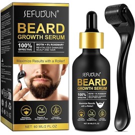 Beard Oil for Men - 5% Rosemary & Coffee Seed Extracts, Rich in Biotin & Collagen, Beard Growth Oil Serum for Thicker, Fuller Beard - Nourishing Beard Oil for Men’s Daily Care (2 Fl oz)