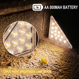 TOTHDATE 2PCS Solar Step Lights Warmwhite Light, Solar Stair Light Outdoor Decking Light IP67 Waterproof for Ground Front Porch Decor Yard Pathway Garden Walkways