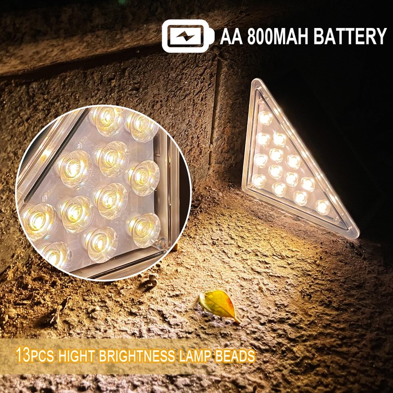 TOTHDATE 2PCS Solar Step Lights Warmwhite Light, Solar Stair Light