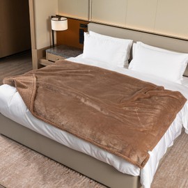 Maidewow Dark Blankets for Dogs Brown Pets Throw Blanket for Couch Reversible Pet Bed Cover Puppy Fluffy Jacquard Blankets Leakproof Sofa Couch Cover Cat Pet Mats for Warm Washable-Camel,M