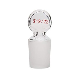 Adamas-Beta Glass Penny Head Glass Hollow Stopper for 19/22 Outer Joint Glass, with Closed Bottom (1 Pcs)