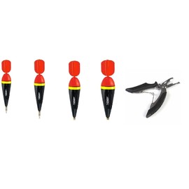 blntackle76 Set of 4 x Jenzi Predatory Fish Floats with Sail (1x 10g, 1x 15g, 1x 20g, 1x 25g) + Free Fishing Scissors