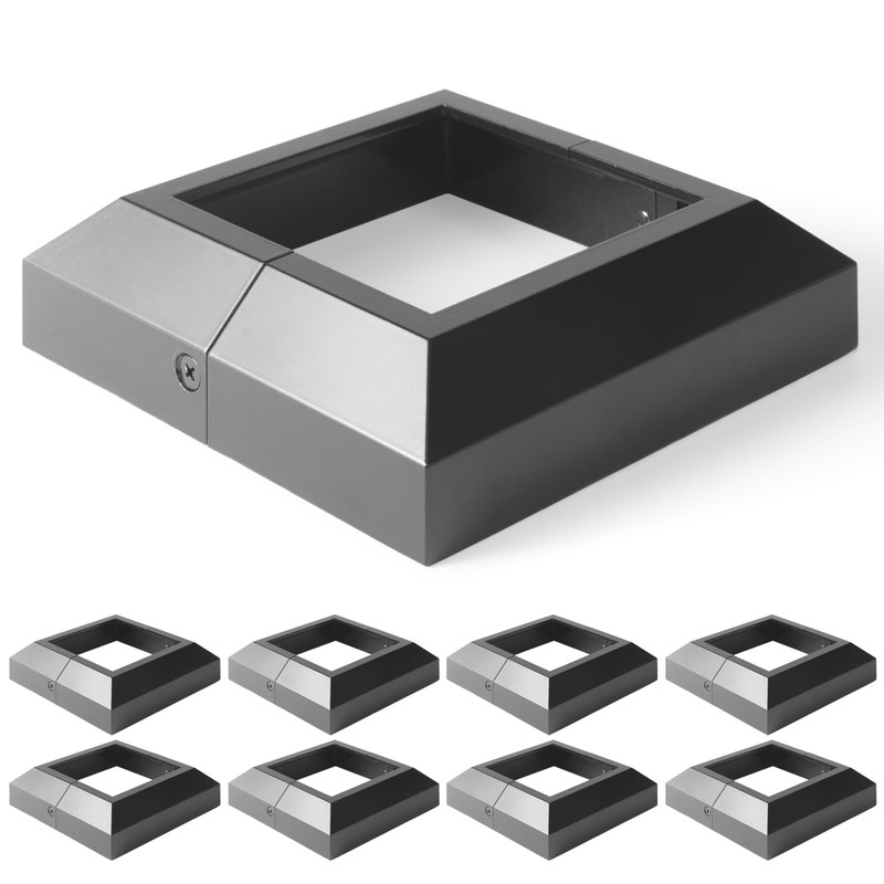 Wocepu 8pcs 4x4 (Actual: 4"x4") Aluminum Deck Post Base Cover,