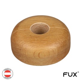 FUX Pack of 10 Single Heating Pipe Rosette, 15 mm - 22 mm, Real Wood, Pipe Cover, Cover Rosettes, Heating, Trim, Radiator Rosettes, Wood, Parquet, Wooden Rosettes (19 mm, Beech)