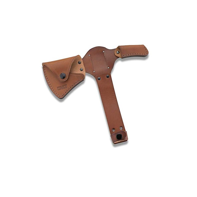 CRKT Woods Kangee Tomahawk Sheath: Full Grained Leather, Multiple Snaps,