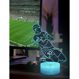 Magiclux French Footballer No. 7 Night Light 3D Optical Illusion Lamp with Remote Control 16 Colours Changing Birthday Christmas Idea Gifts for Football Fan Boys Girls Teenagers Men
