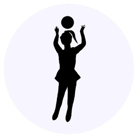 24 x 40mm Round 'Netball Player' Stickers (SK00061205)