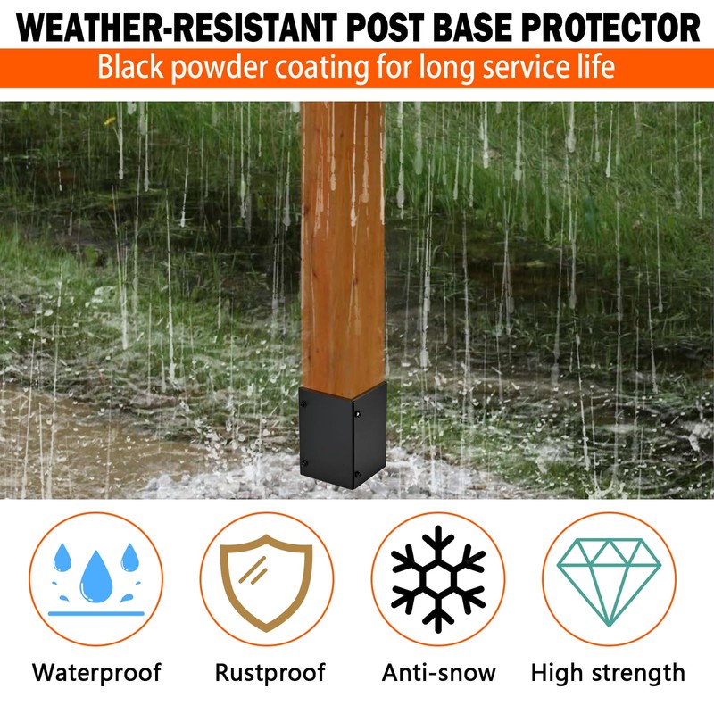 ITeVe.GD Post Base Protectors 1Pack,Adjustable(Range 3.3-6 in) Protects Wood Column