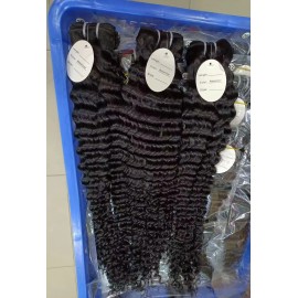 Hair Raw Indonesian Unprocessed Cuticle Aligned Indian Human Hair Bundles Temple Hair Vendors Weave Curly Hair Extensions Weftcolor: deep curly, Stretched Length: 18 inches