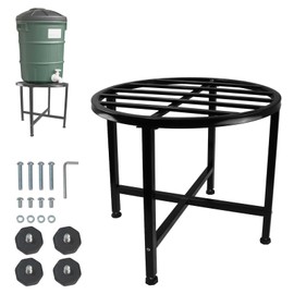 Vlaeng Rain Barrel Stand, Heavy Duty Rain Water Collection Base, Rain Barrel Stand for 45/50/55 Gallon Plastic Outdoor Rain Barrel, Loading 1200lbs for Out Garden, Irrigation, Carbon Steel, Black