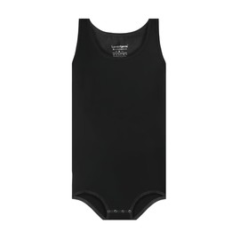 Landofgenie Men's Sleeveless Vest Bodysuit One-Piece Pyjamas Cotton Onesie Romper for Adults, black