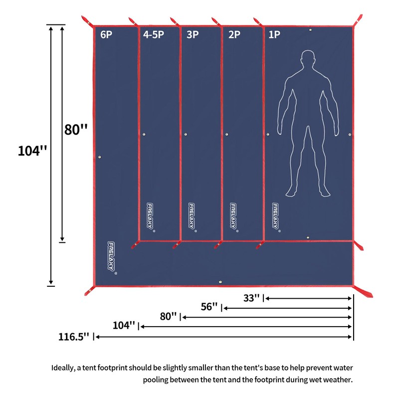 Frelaxy Tent Footprint, Waterproof Camping Tarp, Durable Tent Floor to