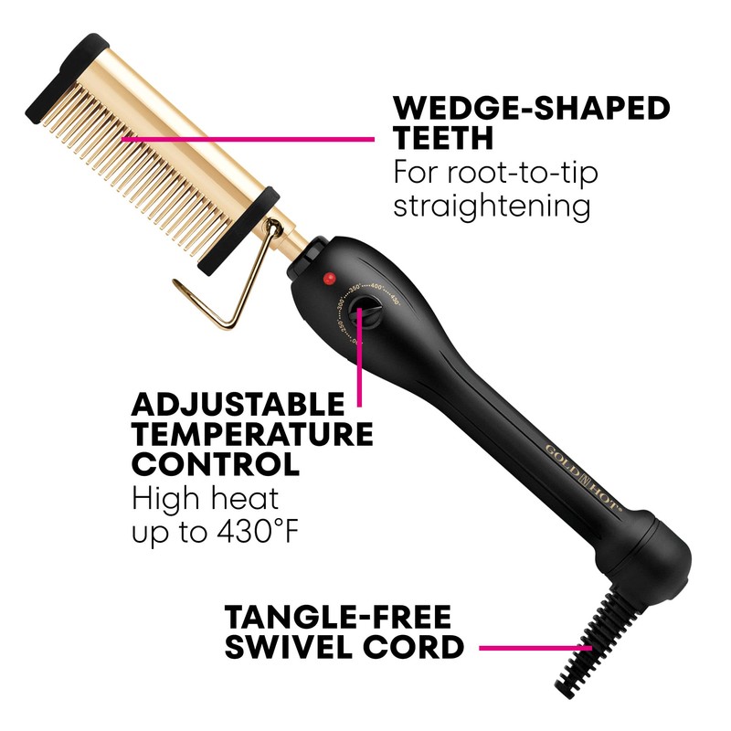 Gold N Hot Professional 24K Gold Pressing & Styling Comb