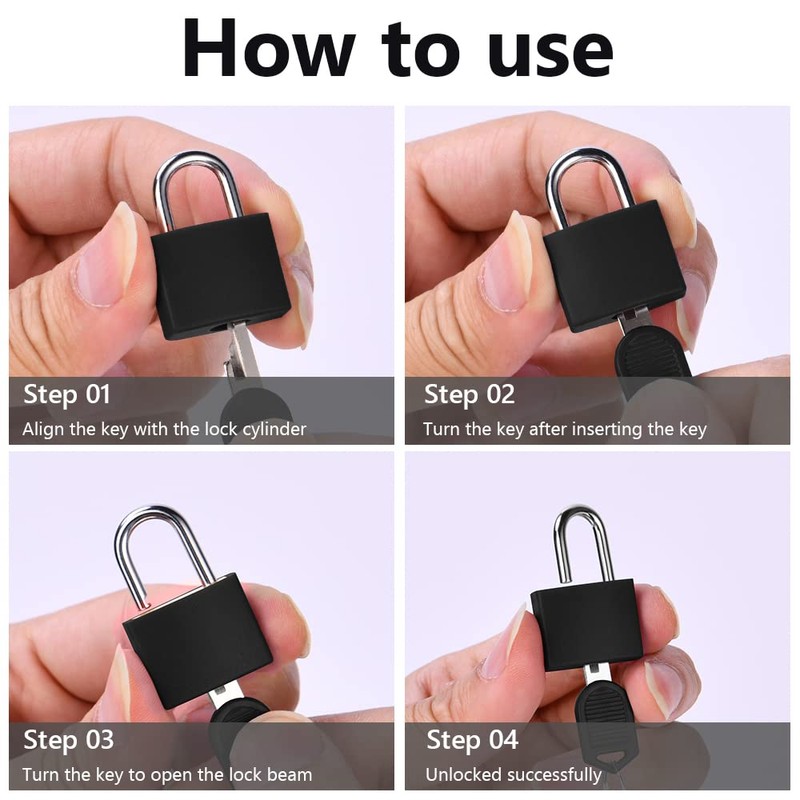 Flintronic 6 Pieces Padlock with Keys, Luggage Locks, Suitcase Lock,