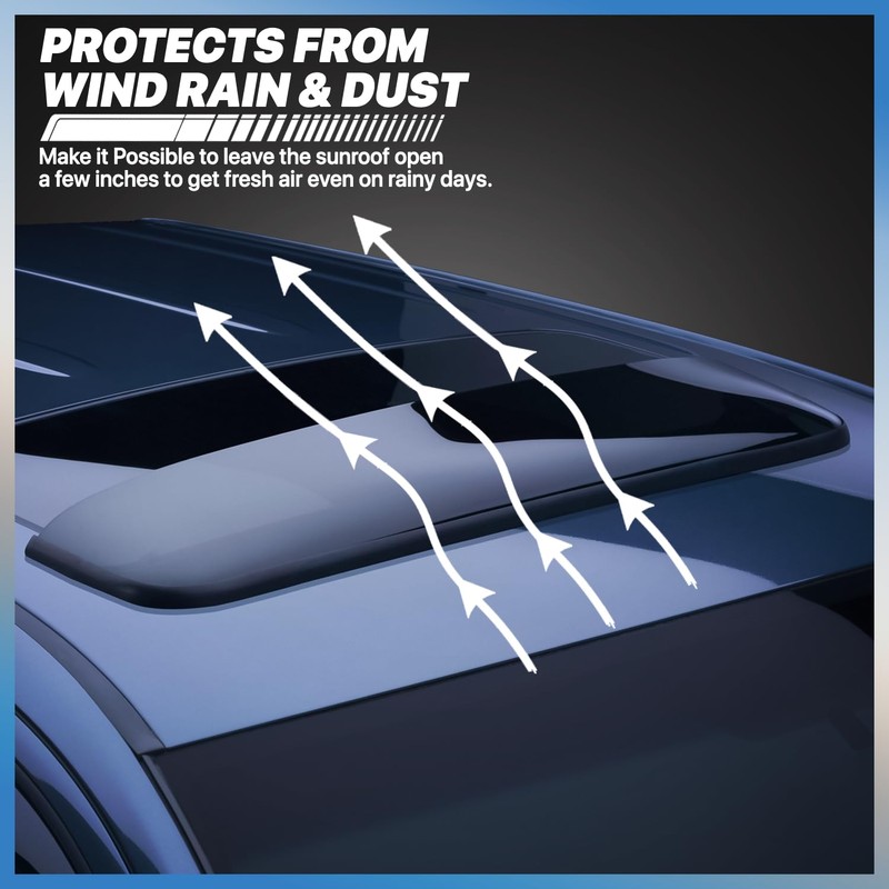 M-AUTO Universal Tape On Sun/Moon Roof Window Deflector and Sun