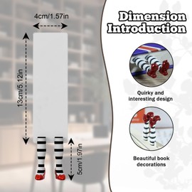 Xanadued Wicked Witch Bookmark, Wicked Book Mark, Witch Legs with Ruby Slippers Bookmark for Book Lovers Gifts Gift Ideas