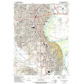 YellowMaps Omaha South NE topo map, 1:24000 Scale, 7.5 X 7.5 Minute, Historical, 1994, Updated 1995, 26.9 x 22 in - Polypropylene