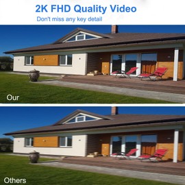 2K HD Security Camera Outdoor with 360° Pan-Tilt Motion Tracking, Home Camera Surveillance Exterieur, Wireless 2.4G WiFi Wired Security Camera, Full Color Night Vision, 2-Way Audio, Waterproof